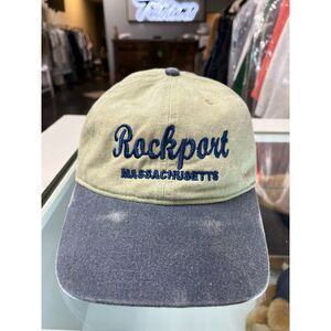 Vintage Unisex Comfort Colors Rockport Mass Baseball Cap One Size blue/beige